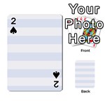 Horizontal Stripes - White and Pastel Blue Playing Cards 54 Designs