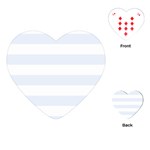 Horizontal Stripes - White and Pastel Blue Playing Cards (Heart)