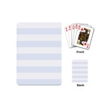 Horizontal Stripes - White and Pastel Blue Playing Cards (Mini)