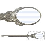 Horizontal Stripes - White and Pastel Blue Letter Opener
