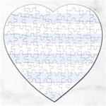 Horizontal Stripes - White and Pastel Blue Jigsaw Puzzle (Heart)