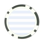 Horizontal Stripes - White and Pastel Blue Poker Chip Card Guard