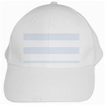 Horizontal Stripes - White and Pastel Blue White Cap