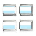 Horizontal Stripes - White and Light Blue 9mm Italian Charm (4 pack)