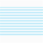 Horizontal Stripes - White and Light Blue Collage 12  x 18 