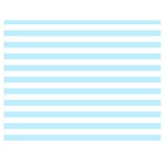 Horizontal Stripes - White and Light Blue Double Sided Flano Blanket (Medium)