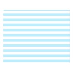 Horizontal Stripes - White and Light Blue Double Sided Flano Blanket (Large)