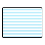 Horizontal Stripes - White and Light Blue Fleece Blanket (Small) (One Side)