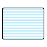 Horizontal Stripes - White and Light Blue Double Sided Fleece Blanket (Small) (Two Sides)