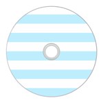 Horizontal Stripes - White and Light Blue CD Wall Clock