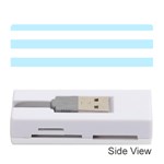 Horizontal Stripes - White and Light Blue Memory Card Reader (Stick)
