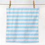 Horizontal Stripes - White and Light Blue Face Towel