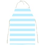Horizontal Stripes - White and Light Blue Full Print Apron