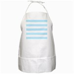 Horizontal Stripes - White and Light Blue BBQ Apron