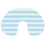 Horizontal Stripes - White and Light Blue Travel Neck Pillow