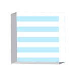 Horizontal Stripes - White and Light Blue 4 x 4  Acrylic Photo Block