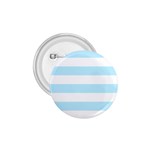Horizontal Stripes - White and Light Blue 1.75  Button