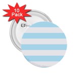 Horizontal Stripes - White and Light Blue 2.25  Button (10 pack)