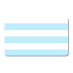 Horizontal Stripes - White and Light Blue Magnet (Rectangular)