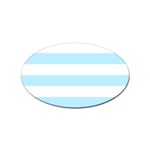 Horizontal Stripes - White and Light Blue Sticker Oval (10 pack)