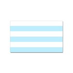 Horizontal Stripes - White and Light Blue Sticker (Rectangular)