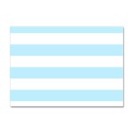 Horizontal Stripes - White and Light Blue Sticker A4 (100 pack)
