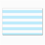 Horizontal Stripes - White and Light Blue Postcard 4  x 6 