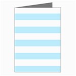 Horizontal Stripes - White and Light Blue Greeting Cards (Pkg of 8)