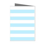Horizontal Stripes - White and Light Blue Mini Greeting Cards (Pkg of 8)