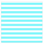 Horizontal Stripes - White and Electric Blue Large Satin Scarf (Square)