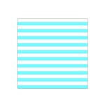 Horizontal Stripes - White and Electric Blue Satin Bandana Scarf