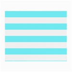 Horizontal Stripes - White and Electric Blue Small Glasses Cloth (2 Sides)