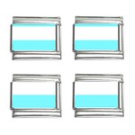 Horizontal Stripes - White and Electric Blue 9mm Italian Charm (4 pack)