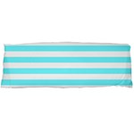 Horizontal Stripes - White and Electric Blue Body Pillow Case (Dakimakura) (One Side)