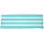 Horizontal Stripes - White and Electric Blue Body Pillow Case Dakimakura (Two Sides)