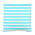 Horizontal Stripes - White and Electric Blue Standard Cushion Case (Two Sides)
