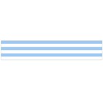 Horizontal Stripes - White and Baby Blue Flano Scarf (Large)