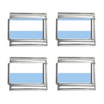 Horizontal Stripes - White and Baby Blue 9mm Italian Charm (4 pack)