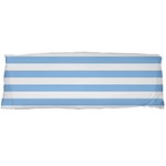 Horizontal Stripes - White and Baby Blue Body Pillow Case (Dakimakura) (One Side)