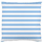 Horizontal Stripes - White and Baby Blue Large Cushion Case (One Side)