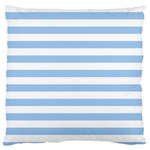 Horizontal Stripes - White and Baby Blue Large Flano Cushion Case (One Side)