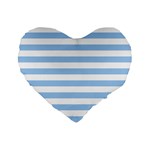 Horizontal Stripes - White and Baby Blue Standard 16  Premium Heart Shape Cushion