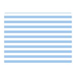 Horizontal Stripes - White and Baby Blue Double Sided Flano Blanket (Mini)