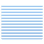 Horizontal Stripes - White and Baby Blue Double Sided Flano Blanket (Small)