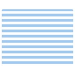 Horizontal Stripes - White and Baby Blue Double Sided Flano Blanket (Medium)