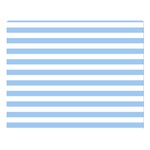 Horizontal Stripes - White and Baby Blue Double Sided Flano Blanket (Large)