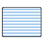 Horizontal Stripes - White and Baby Blue Fleece Blanket (Small) (One Side)