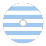 Horizontal Stripes - White and Baby Blue CD Wall Clock