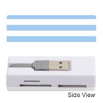 Horizontal Stripes - White and Baby Blue Memory Card Reader (Stick)