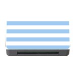 Horizontal Stripes - White and Baby Blue Memory Card Reader with CF